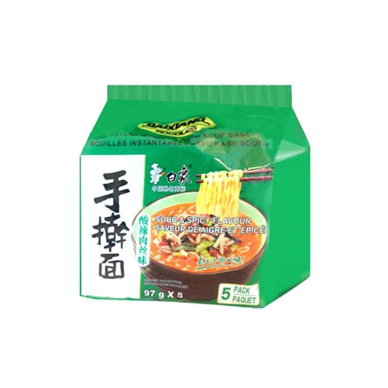 白象 手擀面风味 酸辣肉丝味 97g*5包入