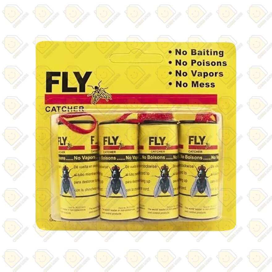 Fly Catcher Cotton Paper Strips, Fly Trap, Trap, Ribbon, 4PCS
