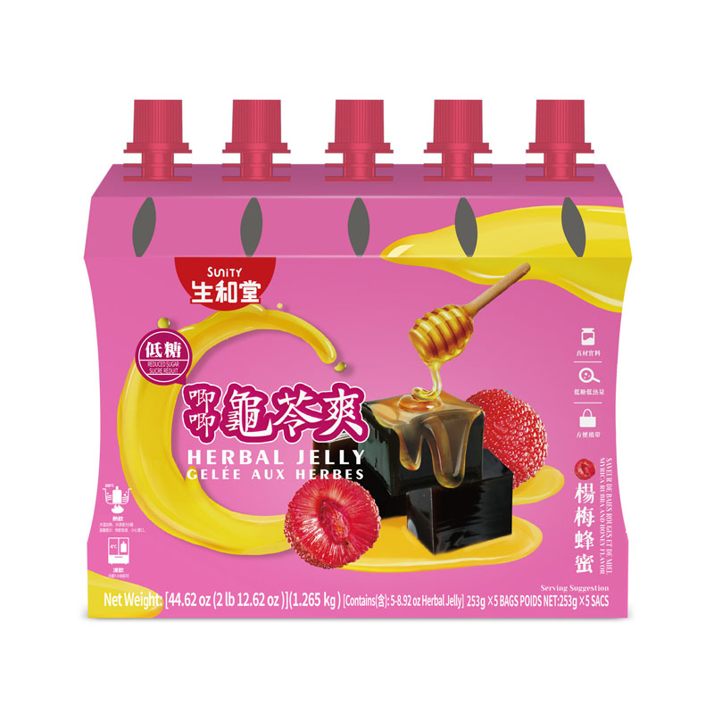 SHT-Herbal Jelly Pouch(Red Bayberry & Honey Flavor) 生和堂唧唧爽(杨梅蜂蜜) 253g*5袋
