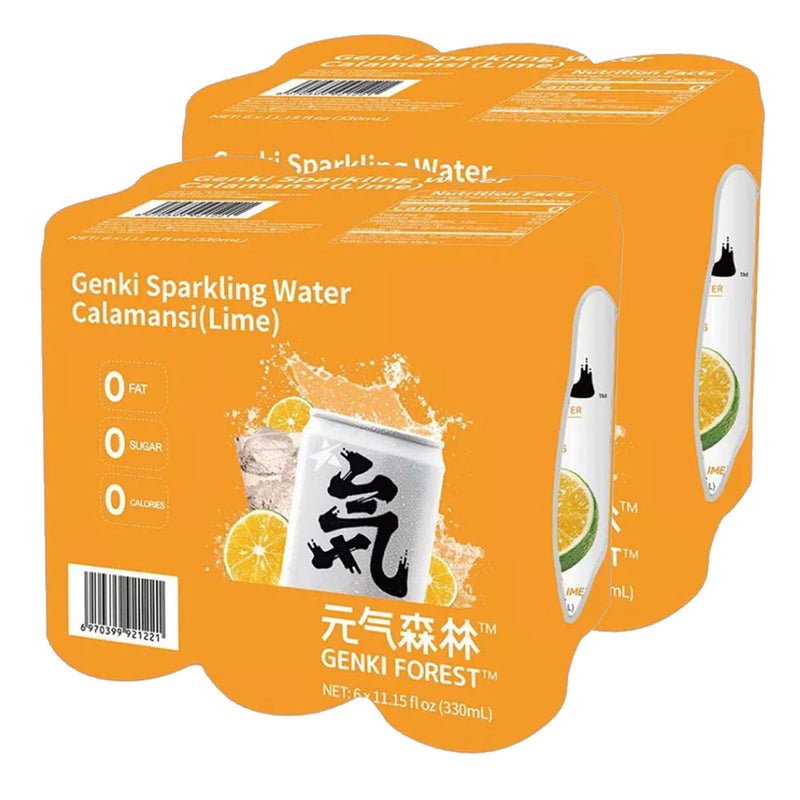 Genki Forest Sparkling Water Calamansi Flavour 330ml (6 Cans)