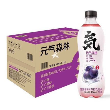 Genki Forest 元気森林苏打气泡水 夏黑葡萄味 480ml (15 Bottles)