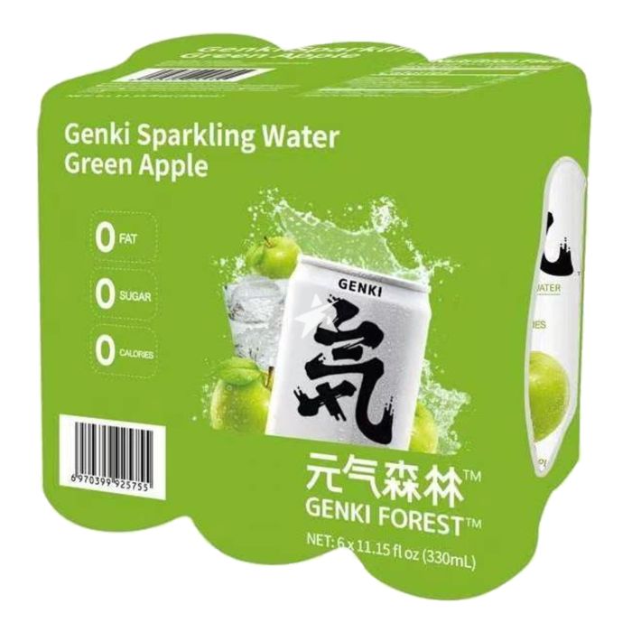 Genki Forest 元氣森林氣泡水 青蘋果味 330ml (6 Cans)