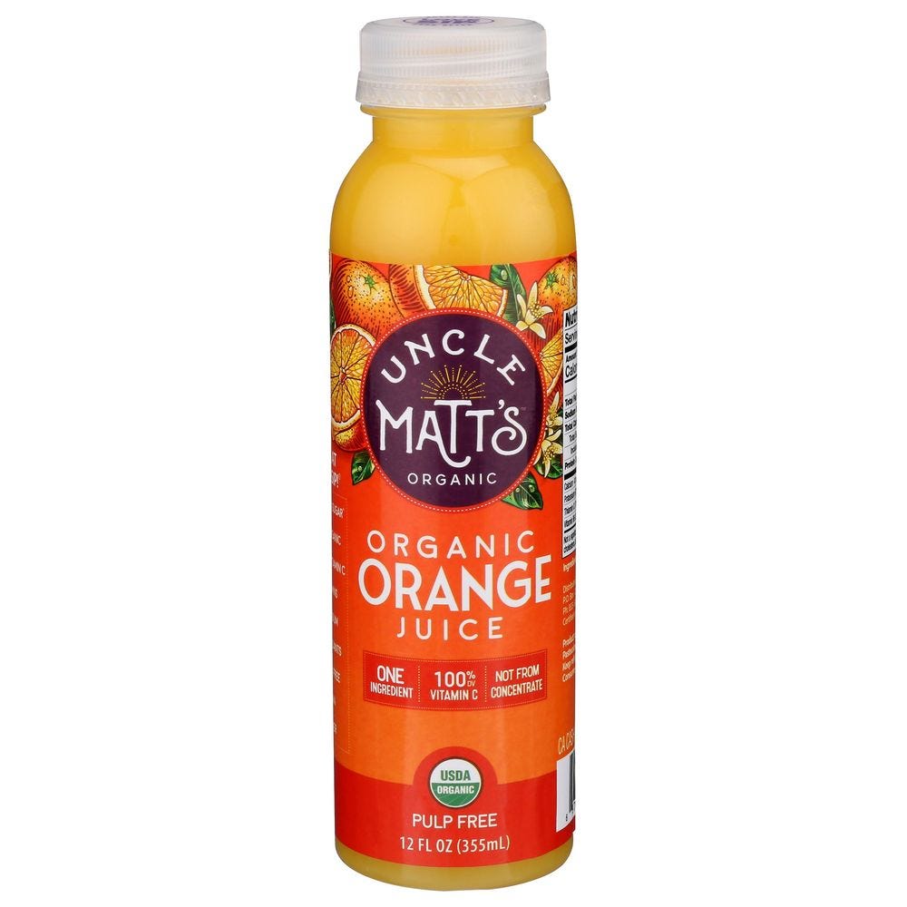 Uncle Matt's Organic Orange Juice Pulp Free