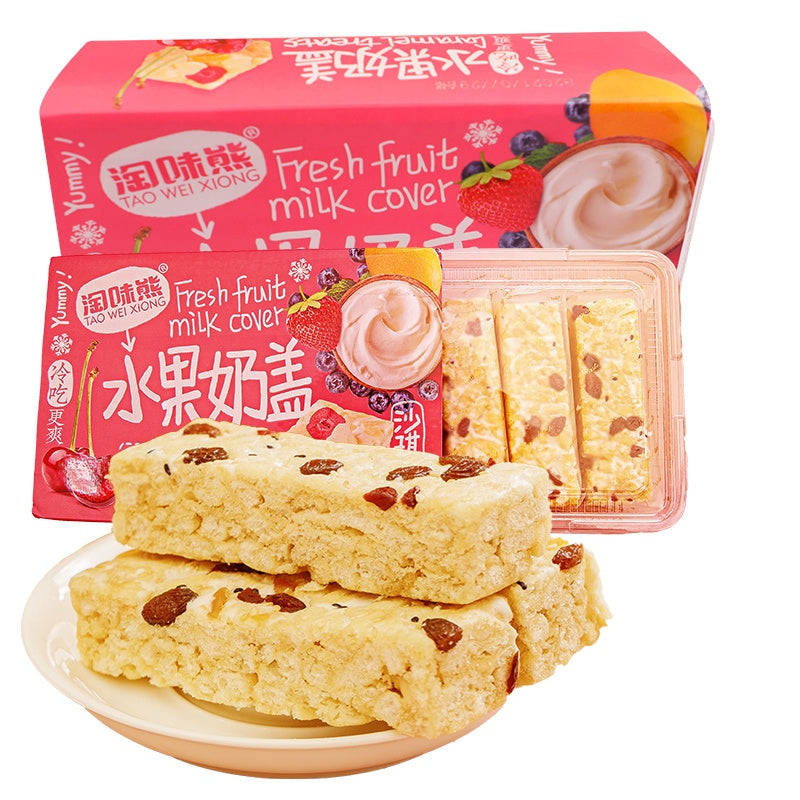 Beauty Corner Self-operated] China Taowei Bear Fruit Milk Top Shaqima 380g Biscuit Cake Nutritious Breakfast Meal Replacement Pastries Afternoon Tea Snacks Office Snacks