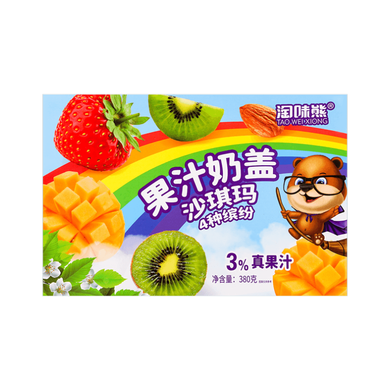 Beauty Corner 自营】中国淘味熊 果汁奶盖沙琪玛 380g 饼干蛋糕营养早餐代餐糕点下午茶点心办公室零食小吃
