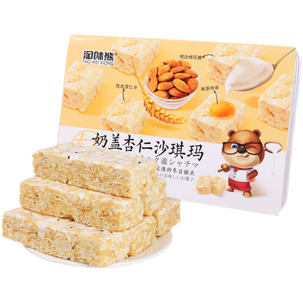 Beauty Corner 自营】中国淘味熊 奶盖杏仁沙琪玛 380g 饼干蛋糕营养早餐代餐糕点下午茶点心办公室零食小吃