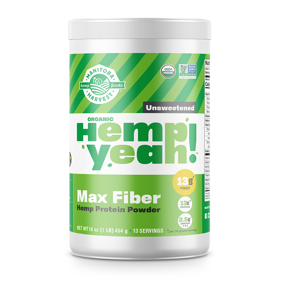 Manitoba Harvest Hemp Yeah! Max Fiber Organic Protein Powder, Unsweetened, 1.0 Lb