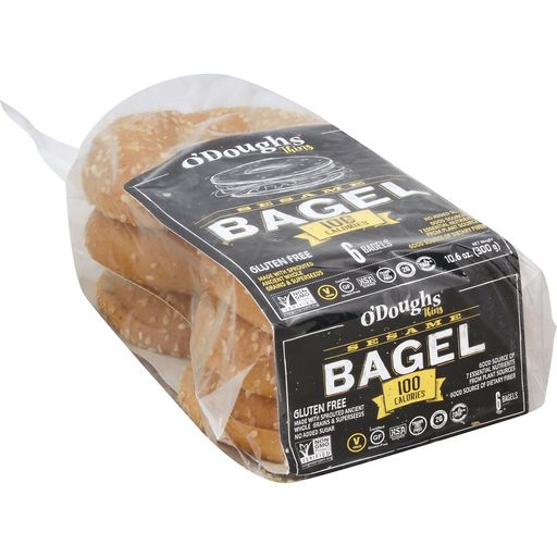 O'doughs Thins Bagels, Gluten Free, Sesame