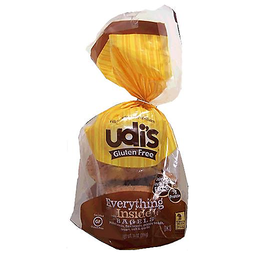 Udi's Bagels, Gluten Free, Everything, Soft & Chewy