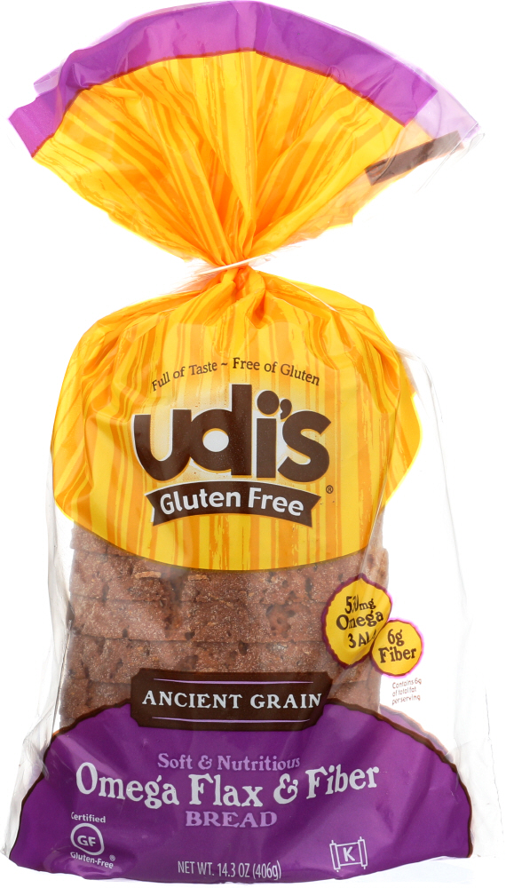 Udi's Gluten Free Ancient Grain Omega Flax & Fiber Bread 14.3 Oz
