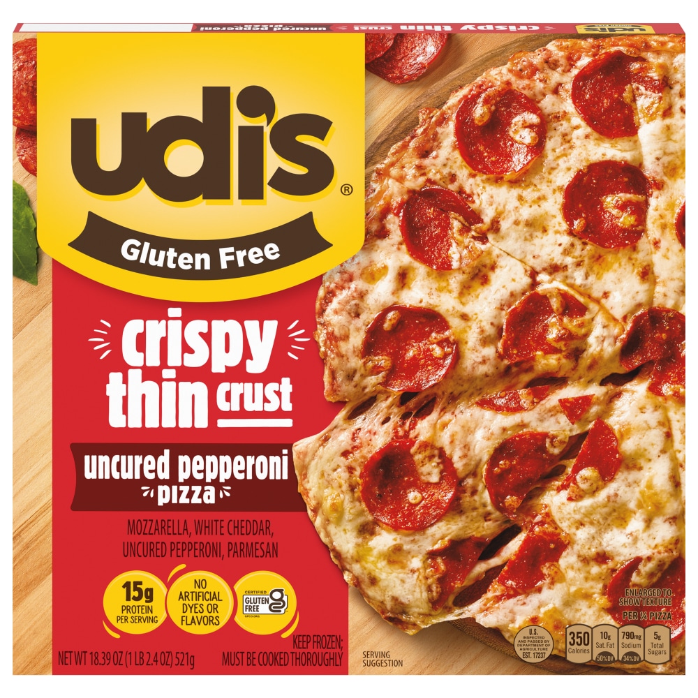 Udi's Gluten Free Crispy Thin Crust Uncured Pepperoni Frozen Pizza - 18.39oz
