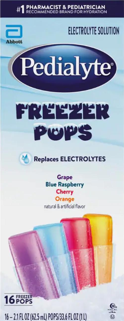 Pedialyte Freezer Pops Oral Electrolyte Solution Natural Assorted Flavors 16ct