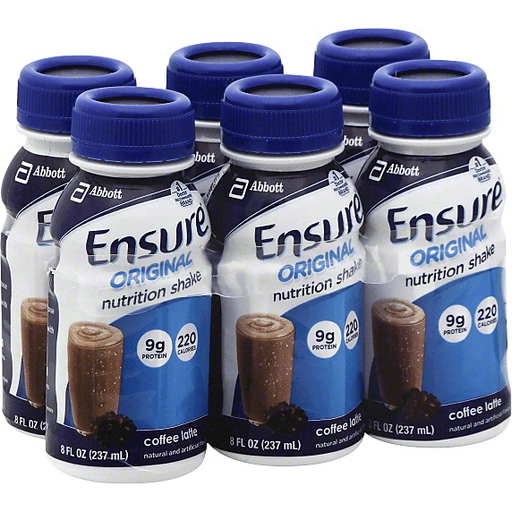 Ensure Original Coffee Latte Nutrition Shake 6 - 8 Fl Oz Bottles