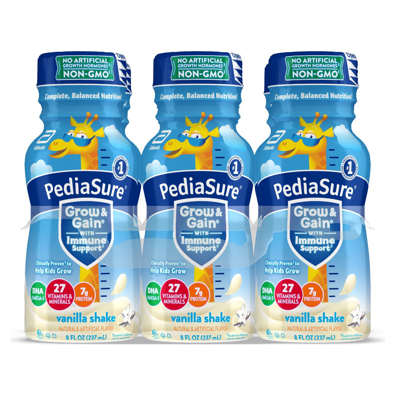 PediaSure Grow & Gain Kids Nutritional Shake Vanilla Ready-to-Drink 8 Fl Oz Bottles