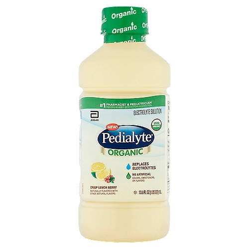 Pedialyte Organic Oral Electrolyte Solution - Crisp Lemon Berry - 33.8 Fl Oz