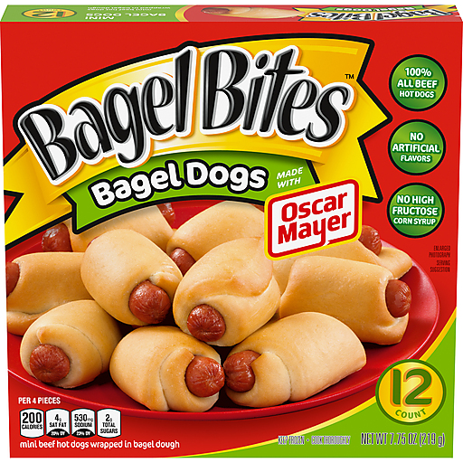 Bagel Bites Dogs With Oscar Mayer Frozen Snacks, 12 Ct Box