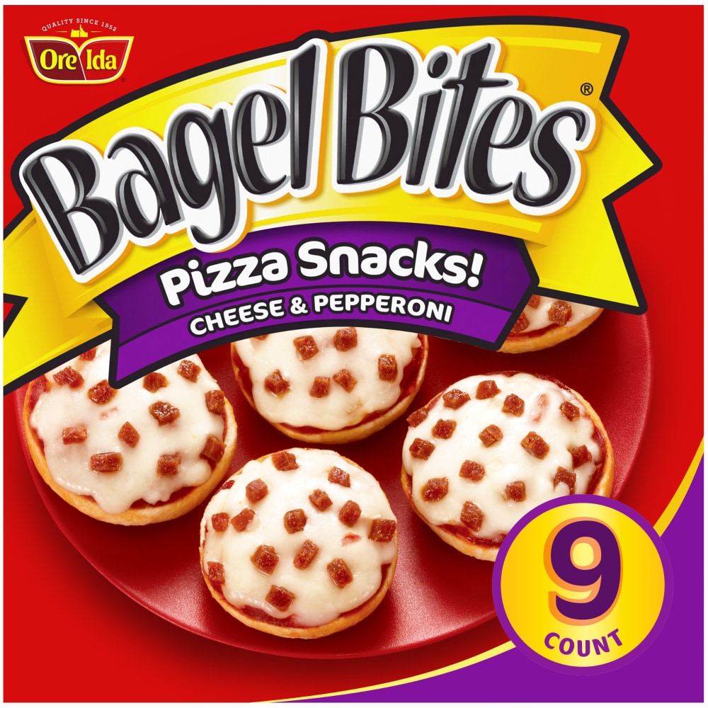 Bagel Bites Cheese & Pepperoni Mini Bagels, Frozen Appetizer, 9 Ct 7.0 Oz Box