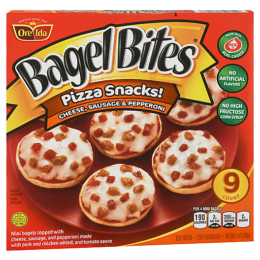 Bagel Bites Cheese, Sausage & Pepperoni Mini Pizza Frozen Snacks, 9 Ct Box