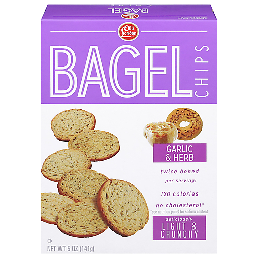 Old London Garlic & Herb Bagel Chips 5 Oz. Box
