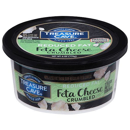 Treasure Cave Feta Cheese, Reduced Fat, Crumbled 6 Oz