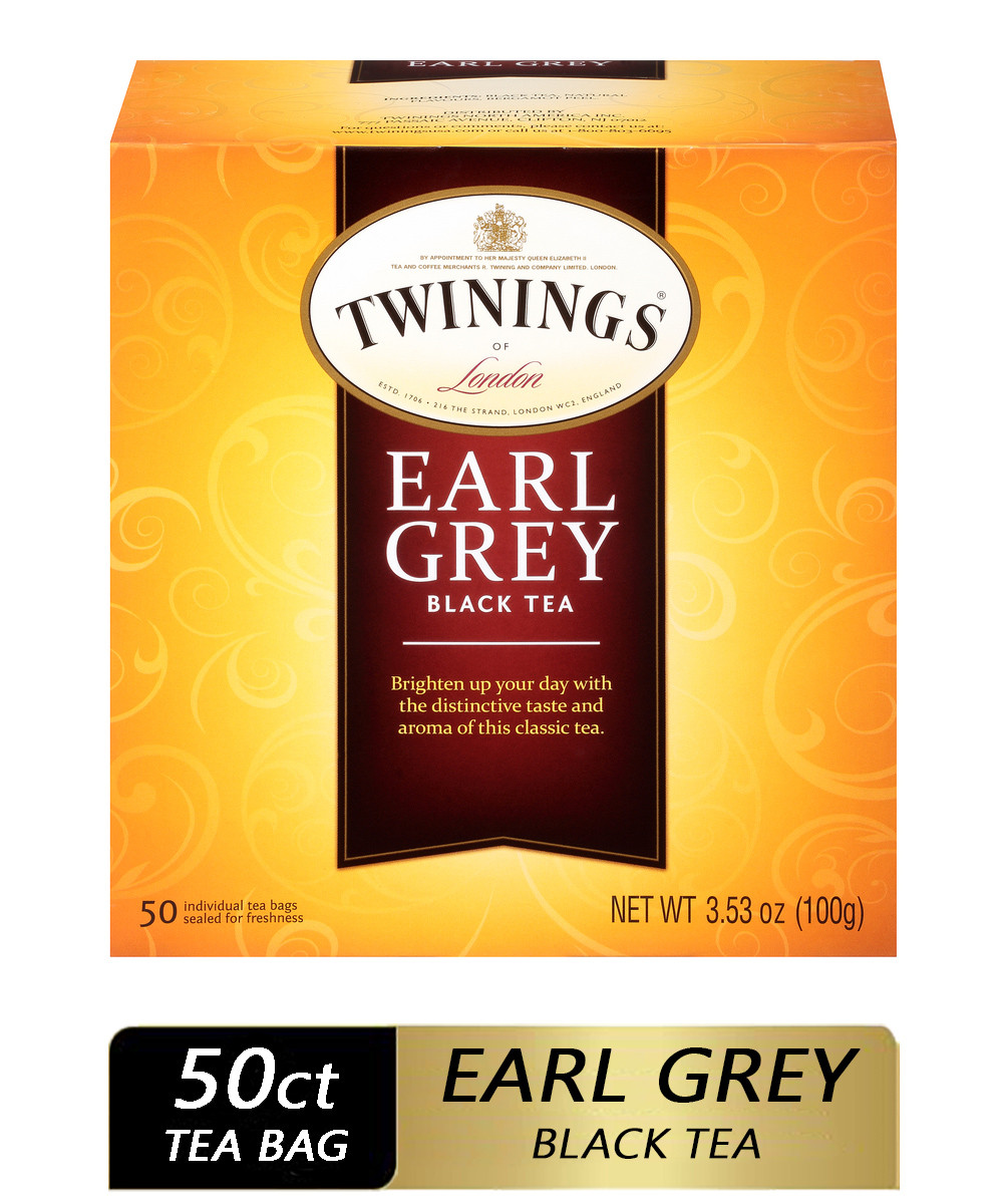 Twinings Of London Earl Grey Black 50 Ct Tea Bags 3.53 Oz. Box