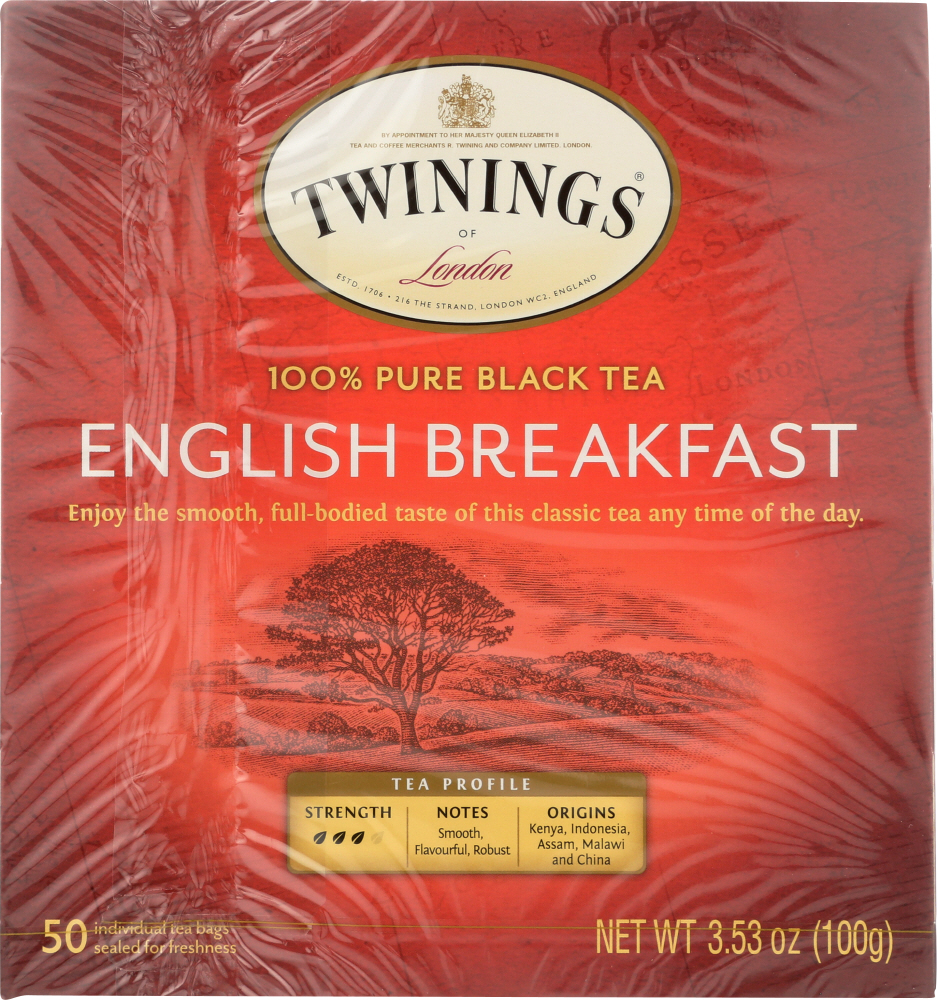 Twinings Black Tea, 100% Pure, English Breakfast, Tea Bags