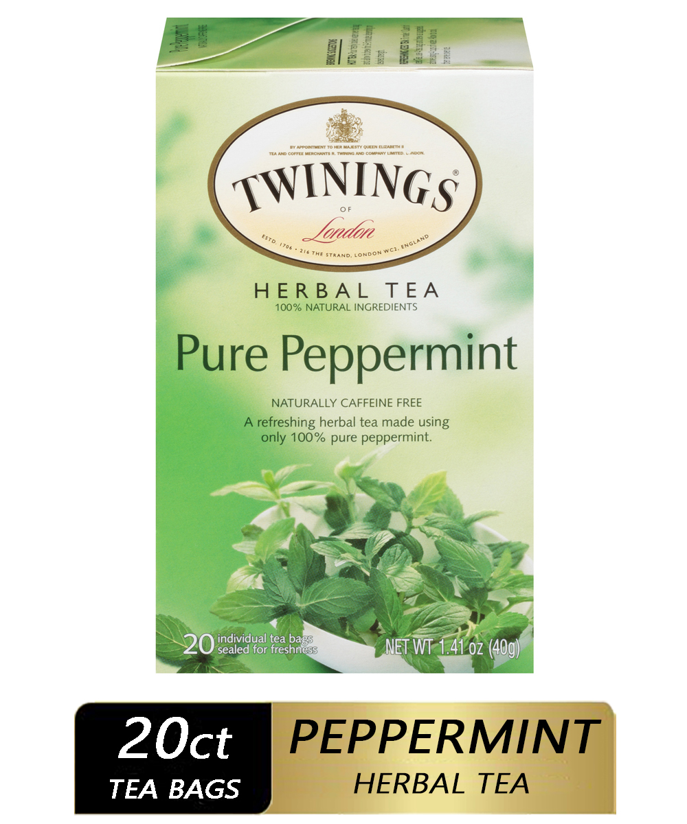 Twinings Of London Pure Peppermint Herbal Tea Bags, 20 Count
