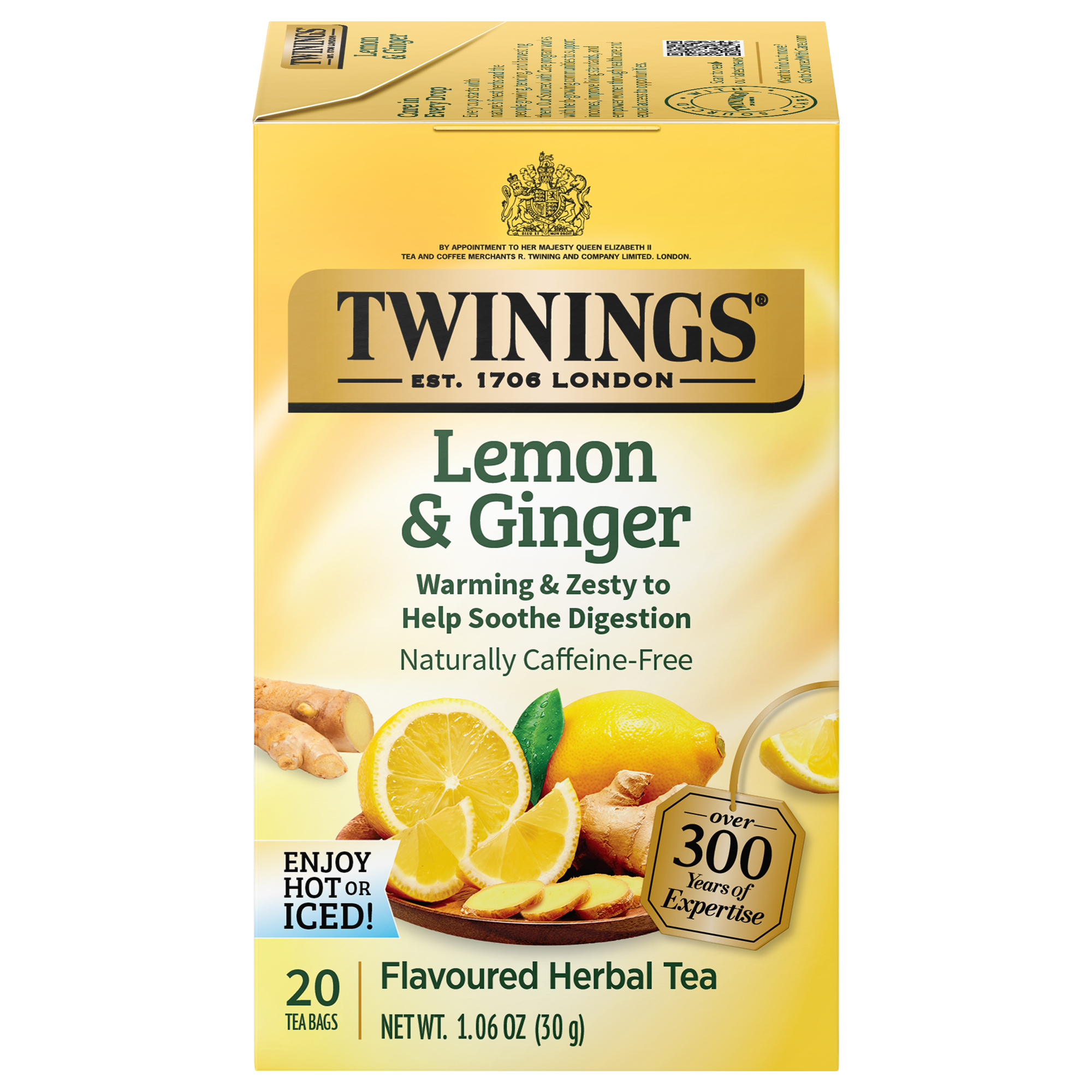 Twinings Of London Herbal Tea, Lemon & Ginger, Tea Bags