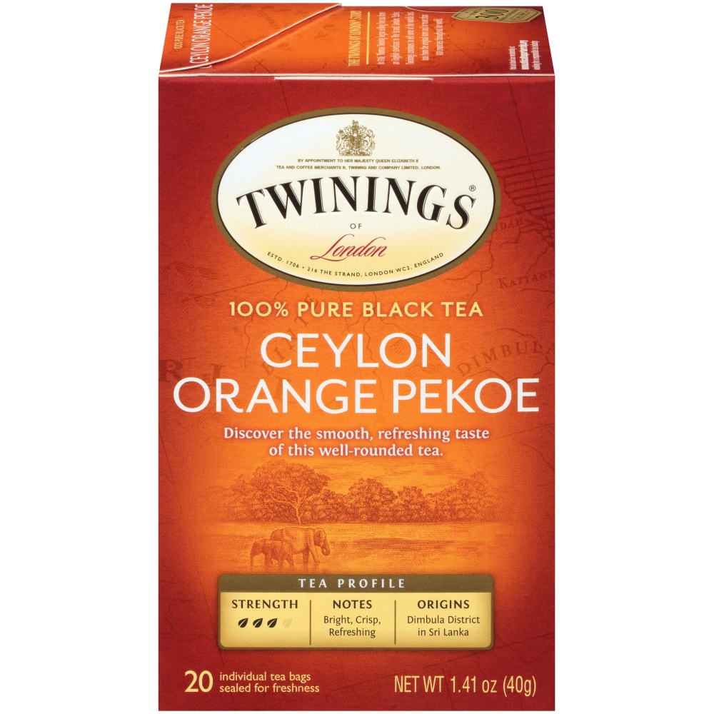 Twinings Of London Ceylon Orange Pekoe Pure Black Tea Bags