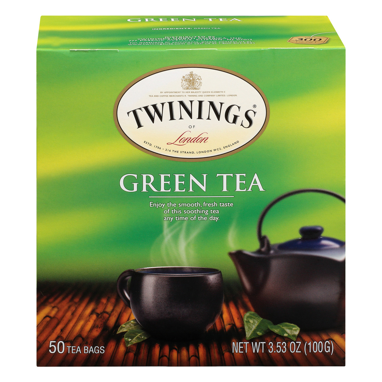 Twinings Of London Green 50 Ct Tea Bags 3.53 Oz. Box