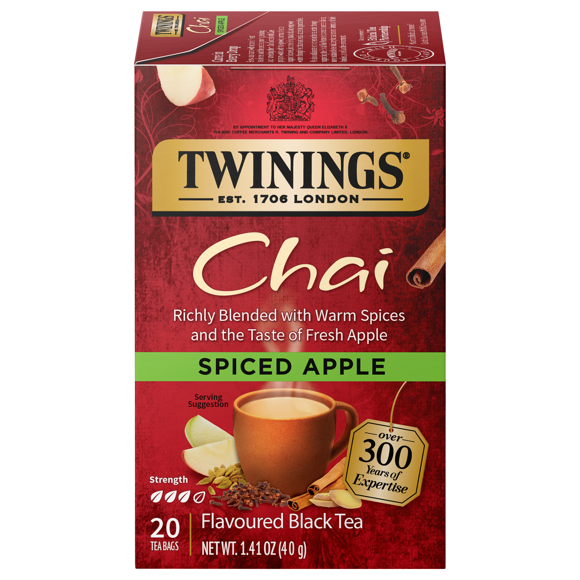 Twinings of London Chai, Spiced Apple, Bags Black Tea