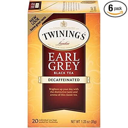 Twinings Of London Decaffeinated Earl Gray Black Tea Bags