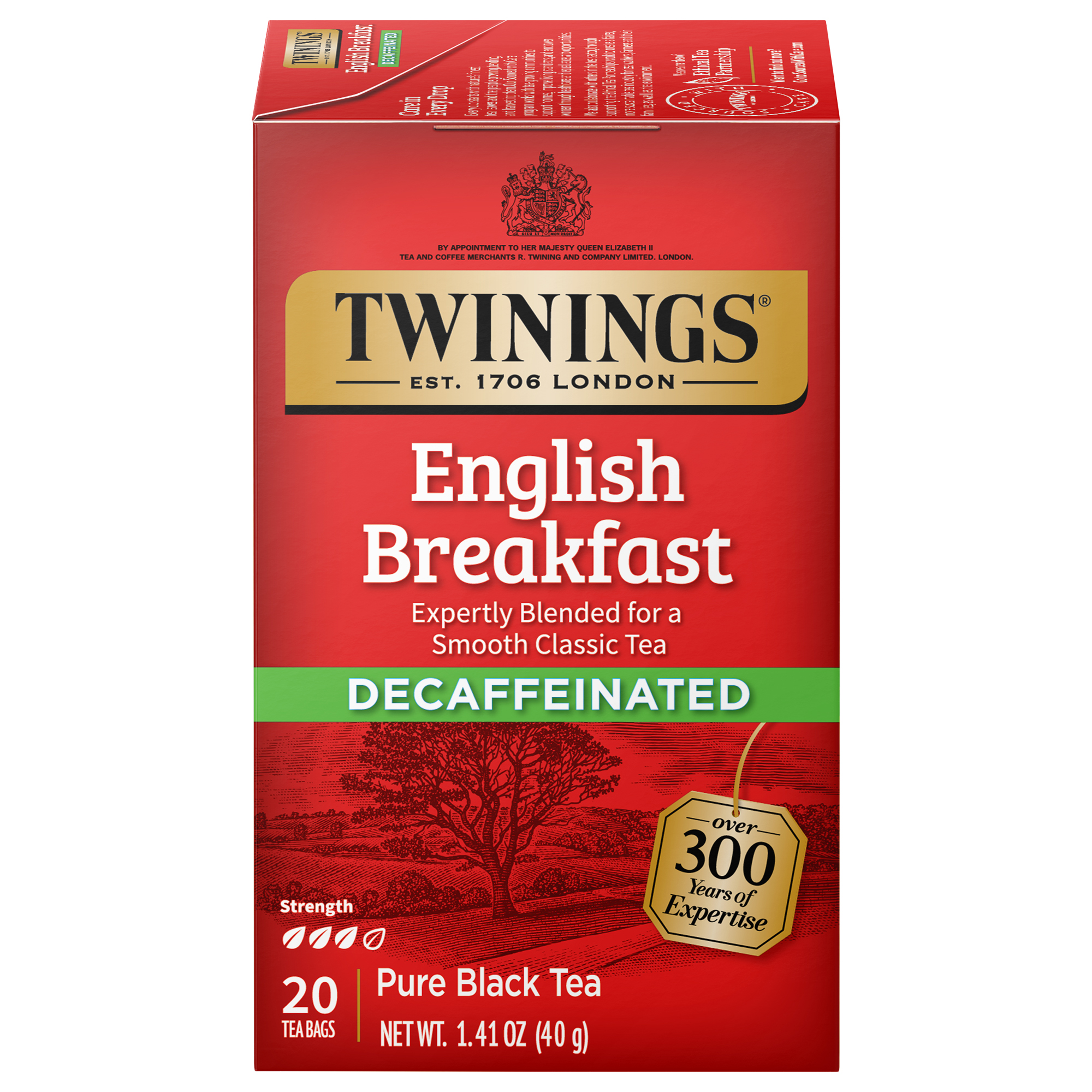 Twinings Of London Decaffeinated English Breakfast 20 Ct Tea Bags 1.41 Oz. Box