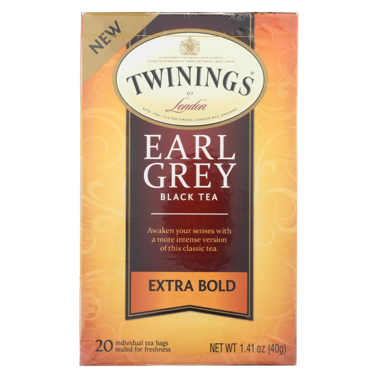 Twinings Black Tea, Extra Bold, Earl Grey, Tea Bags