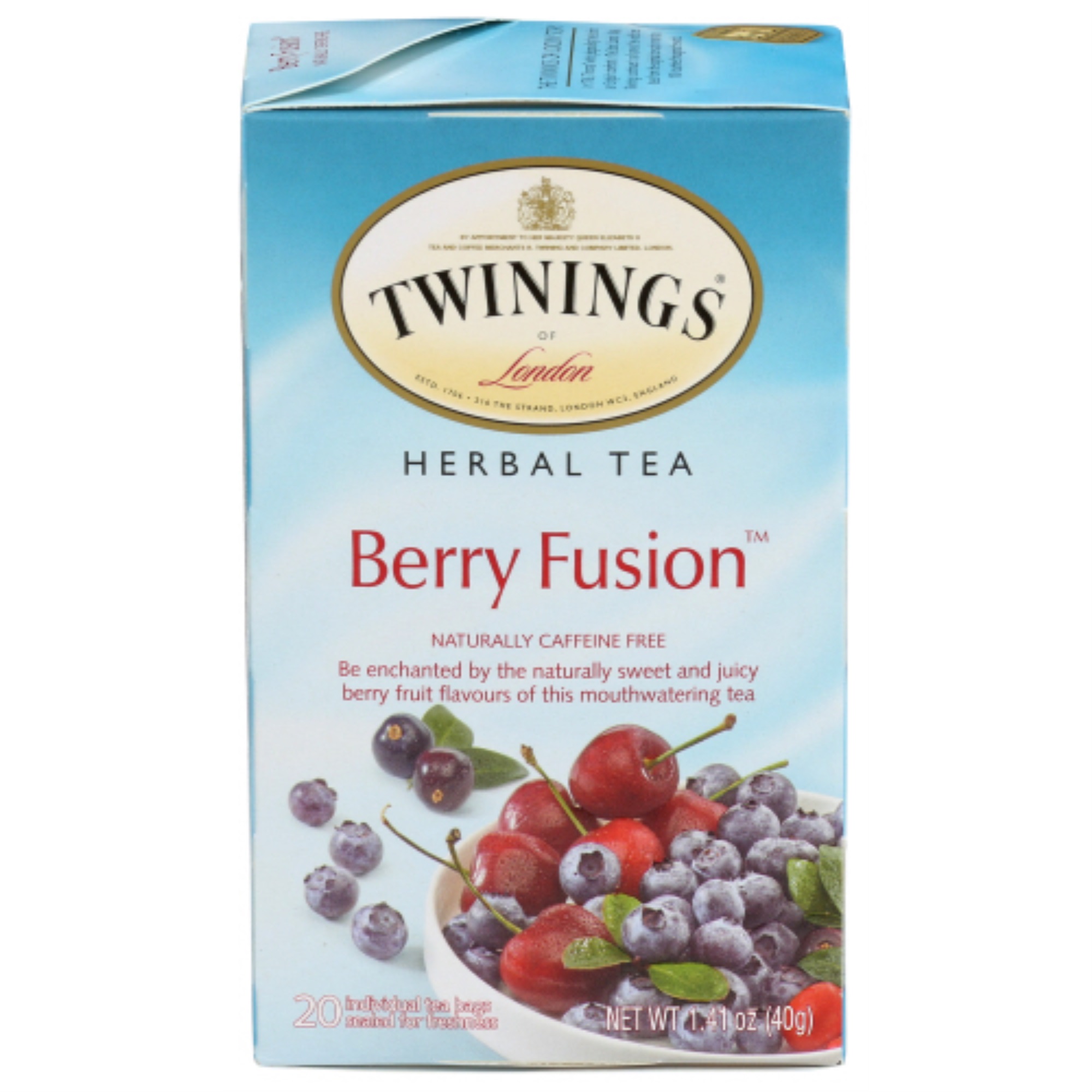 Twinings Herbal Tea, Berry Fusion, Caffeine Free, 20 Tea Bags, 1.41 Oz (40 G)