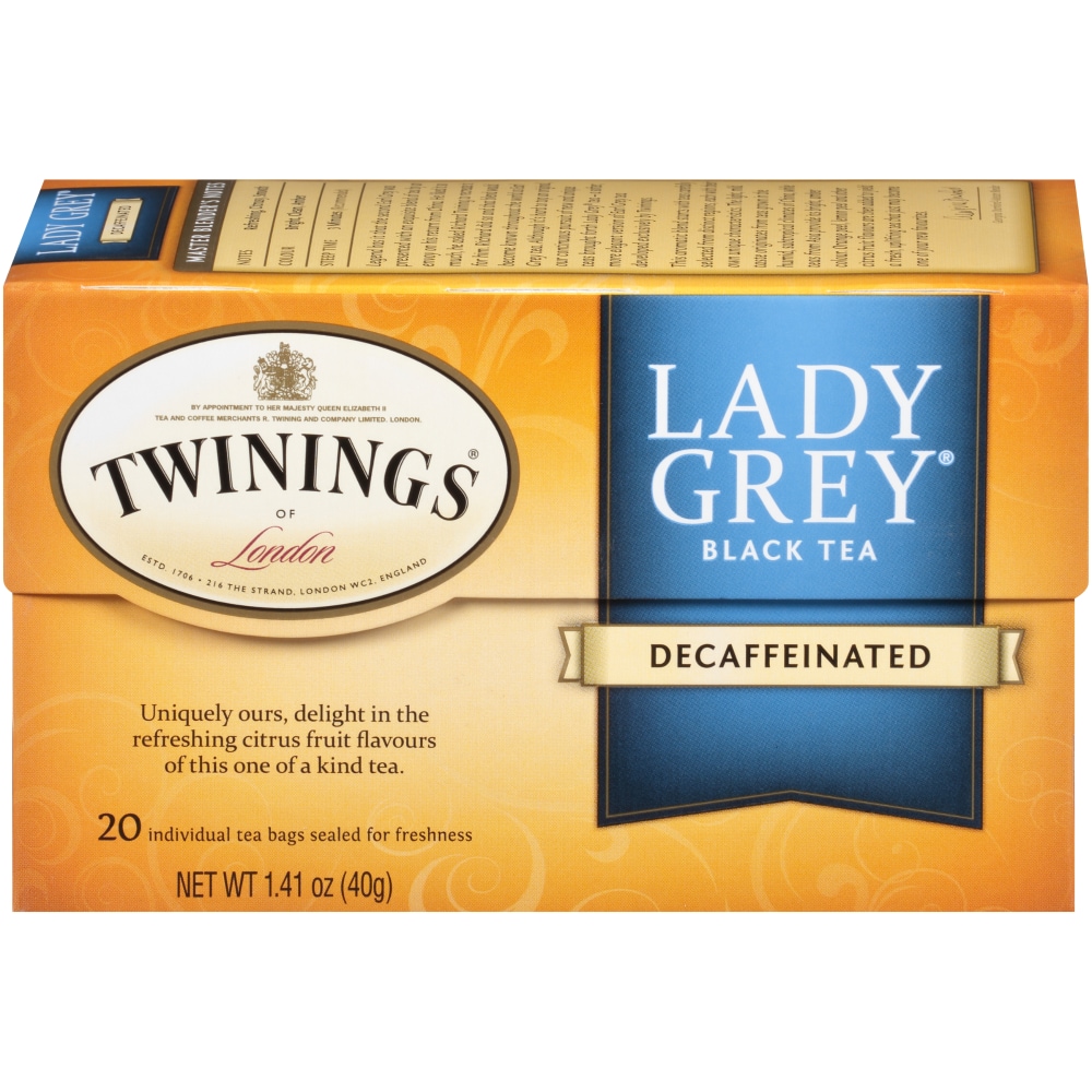 Twinings Of London Lady Grey Decaffeinated Black Tea Bags