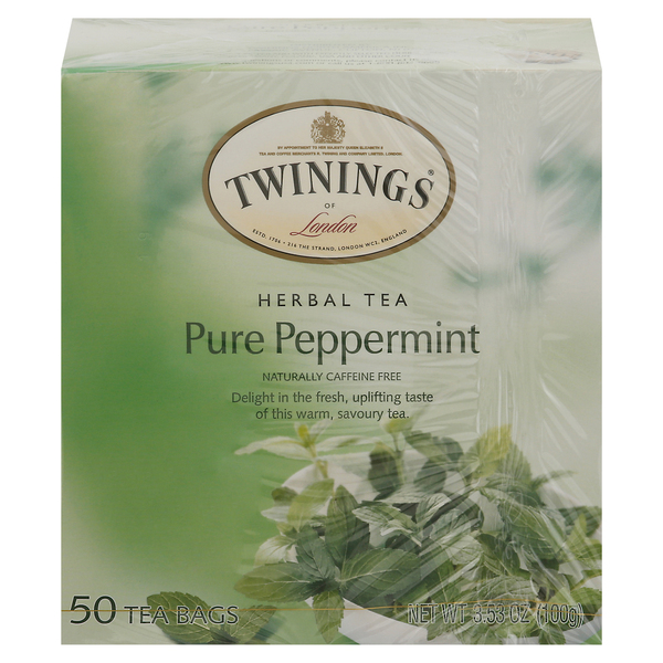 Twinings Of London Pure Peppermint Herbal Tea Bags 50 Ct Box