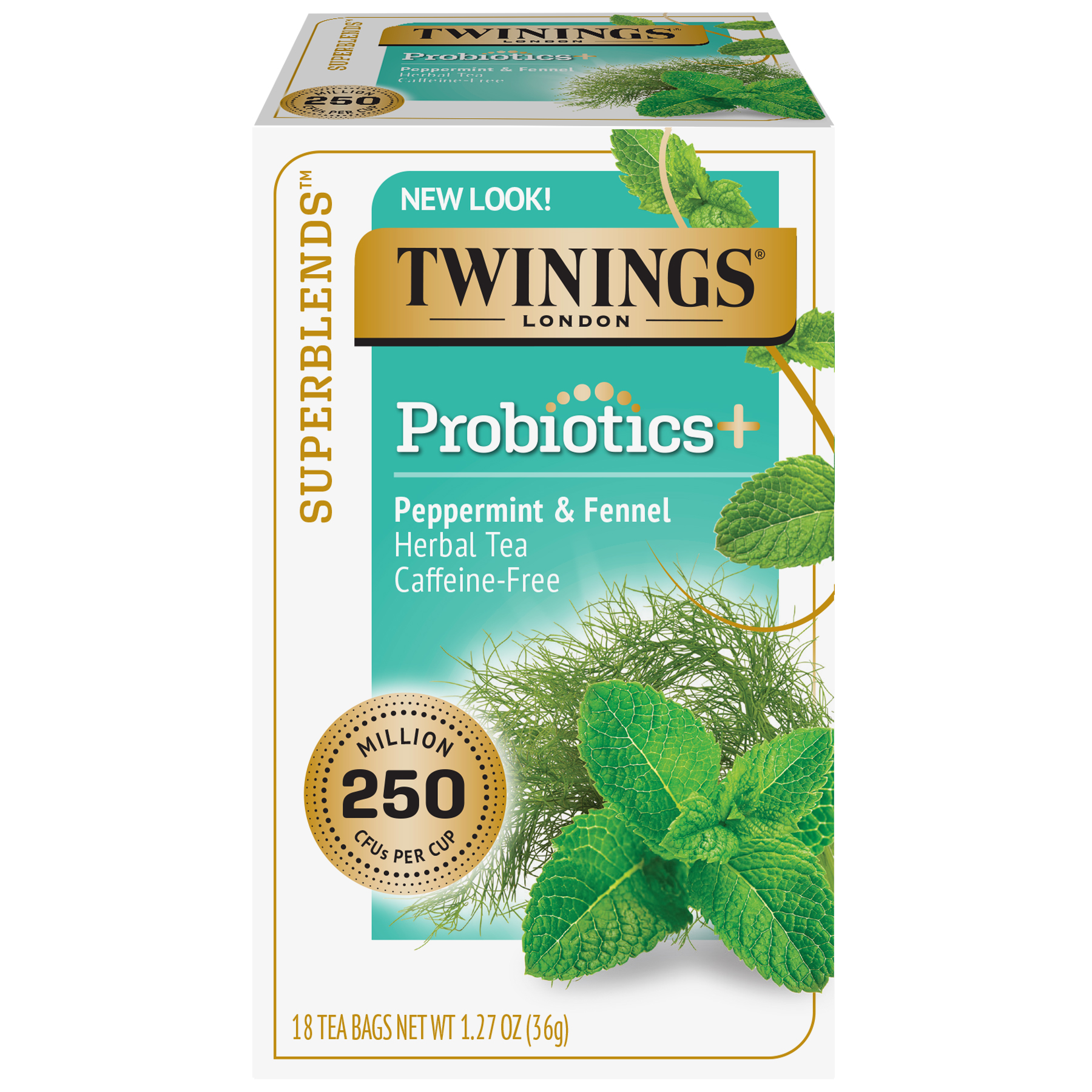 Twinings Probiotics Plus Peppermint And Fennel Herbal Tea, 36g