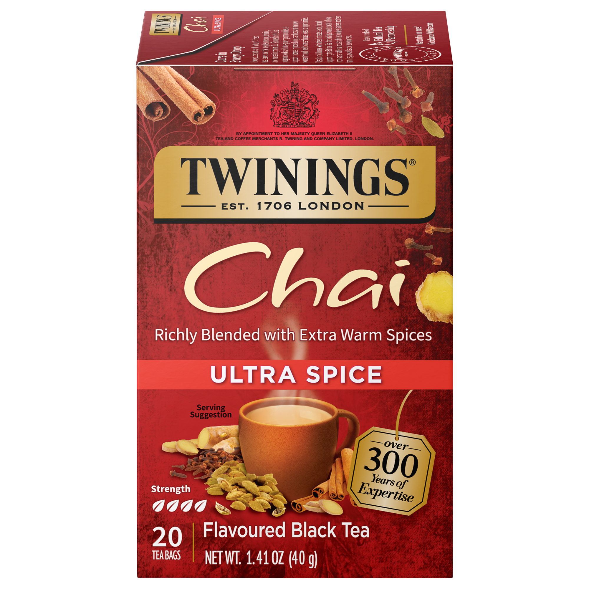 Twinings Of London Black Tea, Chai, Ultra Spice, Tea Bags
