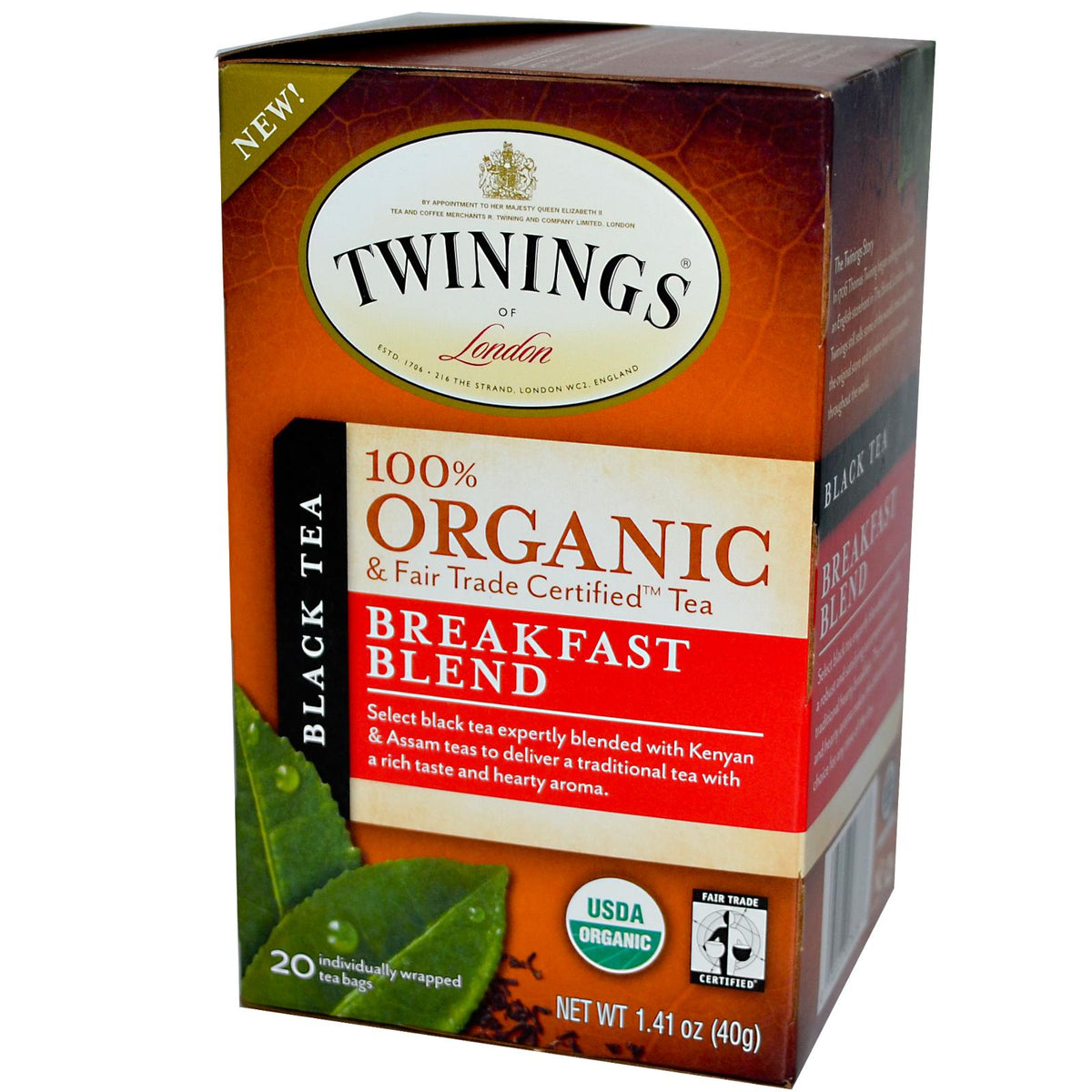 Twinings Of London Organic Breakfast Blend Black Tea Bags