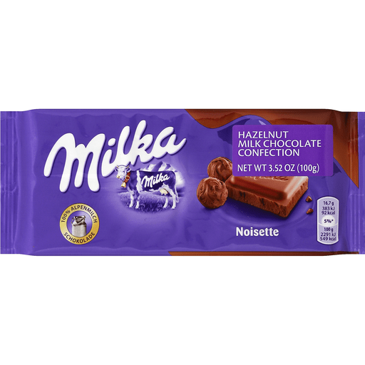 Milka Hazelnut Milk Chocolate Confection - 3.52 Oz