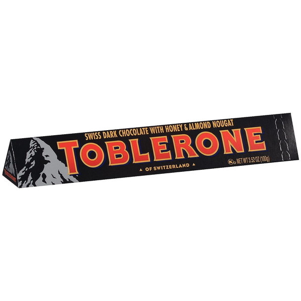 Toblerone Swiss Dark Chocolate Candy Bars With Honey And Almond Nougat, 3.52 Oz Bar