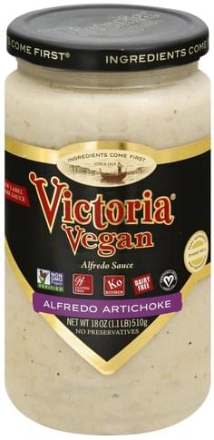Victoria Vegan Sauce - Alfredo Artichoke - Case Of 6 - 18 Fl Oz