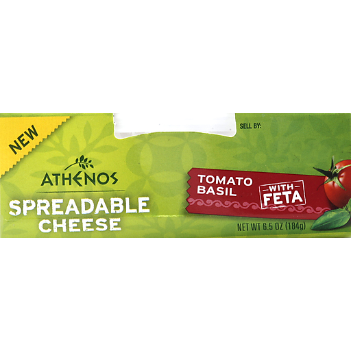 Athenos Tomato Basil Spreadable Cheese With Feta 6.5 Oz. Tub
