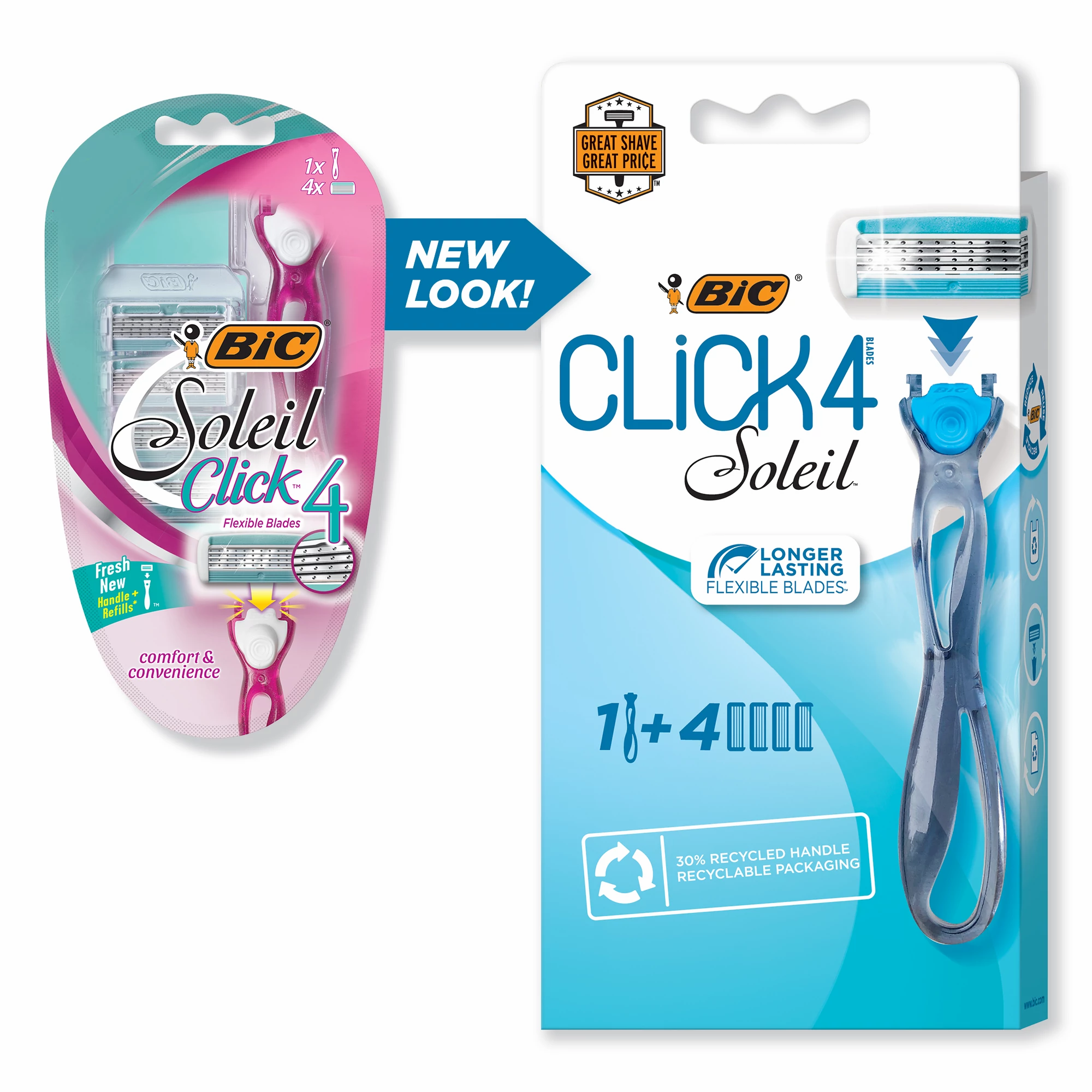 BiC Soleil Razor, Bella Click, 4 Flexible Blades
