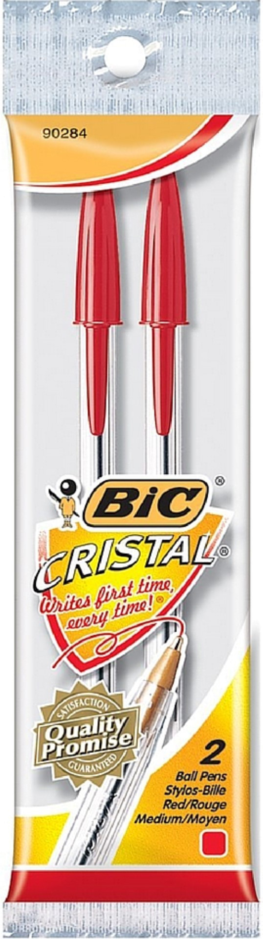 Bic Cristal Ball Pens, Red Ink, Xtra Smooth, Medium