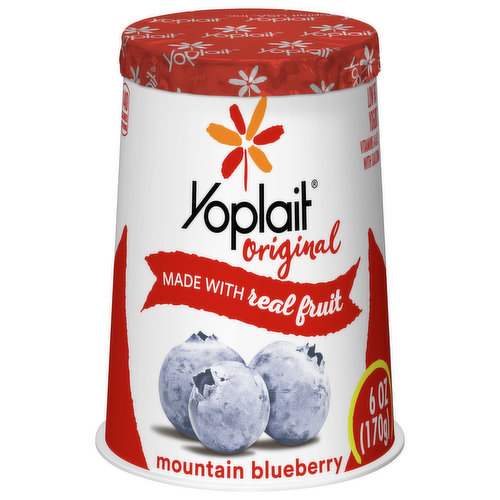 Yoplait Original Mountain Blueberry Low Fat Yogurt, 6 Oz