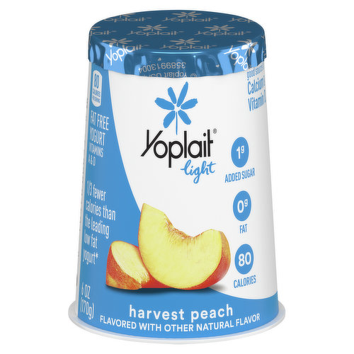 Yoplait Light Fat Free Harvest Peach Yogurt Cup