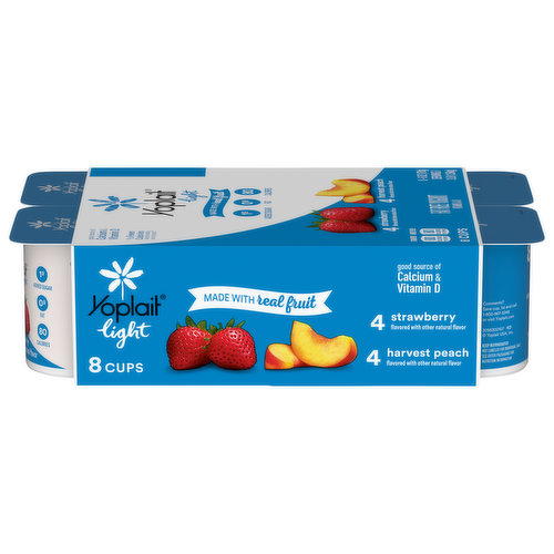 Yoplait Light Fat Free Strawberry & Harvest Peach Yogurt Variety Pack