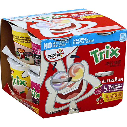 Yoplait Trix Low Fat Yogurt Raspberry Strawberry Banana